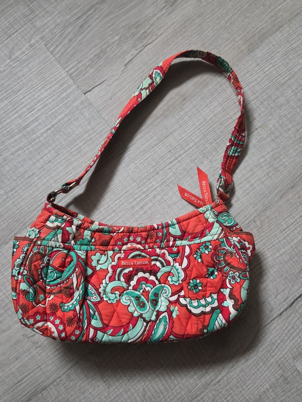 Bella Taylor Coral Floral Quilted Shoulder Bag